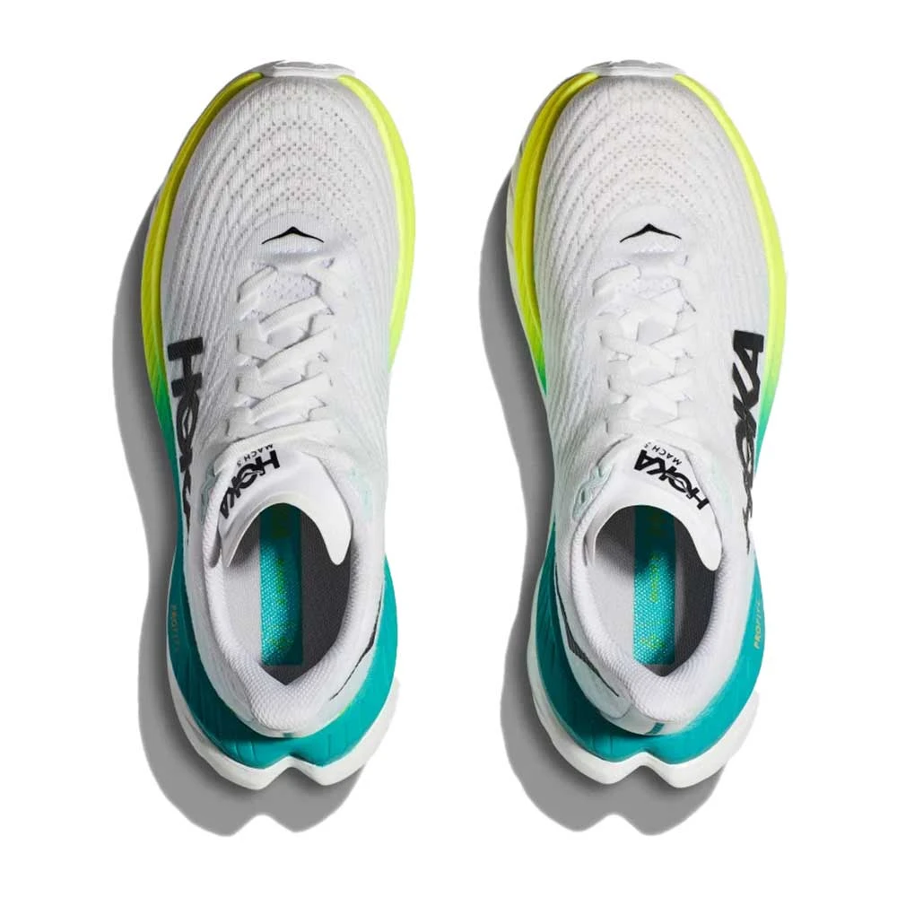 Hoka Women's Mach 5 Running Shoe - White/Blue Glass - Regular (B) - Image 4