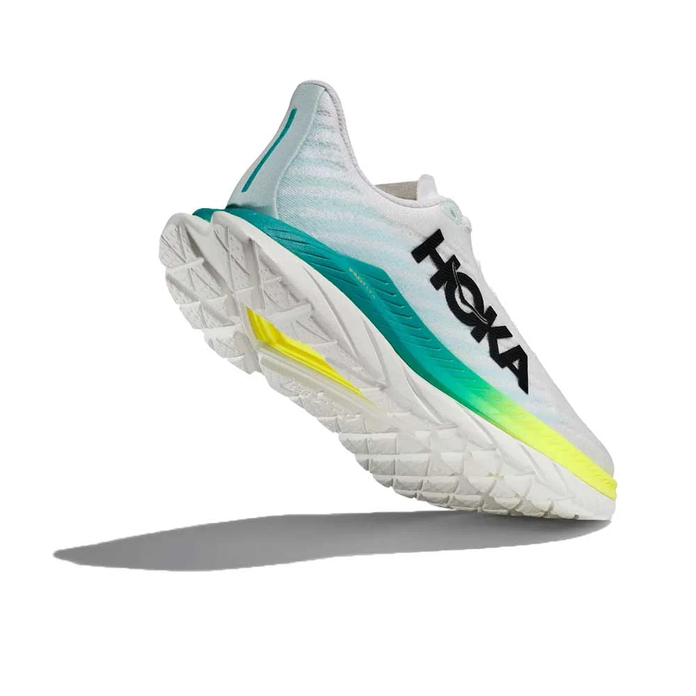 Hoka Women's Mach 5 Running Shoe - White/Blue Glass - Regular (B) - Image 3