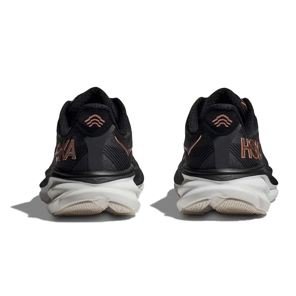 Hoka Women's Clifton 9 Running Shoe - Black/Rose Gold - Wide (D) - Image 5