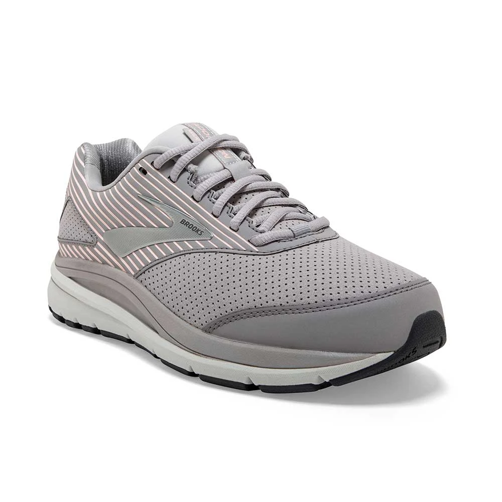 BROOKS Women's Addiction Walker Suede Walking Shoe - Alloy/Oyster/Peach- Regular (B) - Image 2
