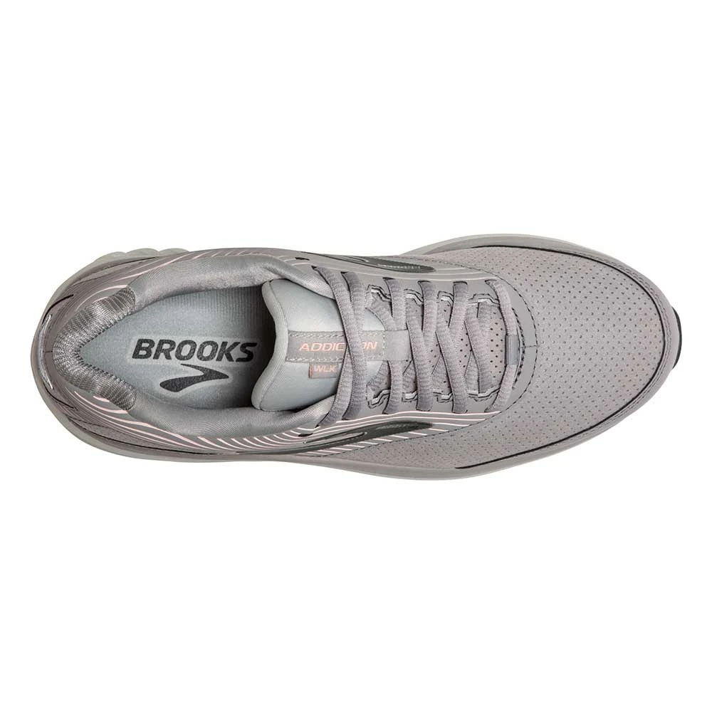BROOKS Women's Addiction Walker Suede Walking Shoe - Alloy/Oyster/Peach- Regular (B) - Image 5