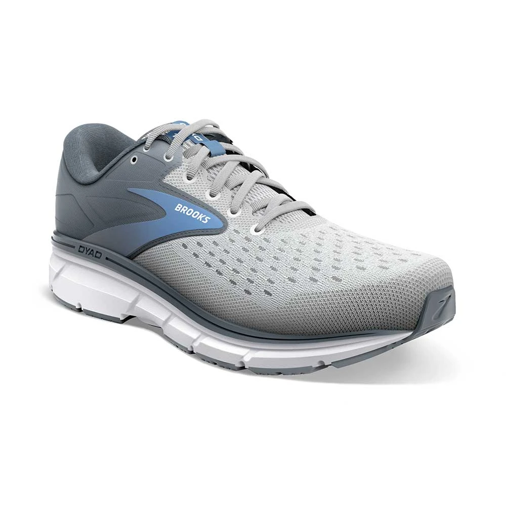 BROOKS Women's Dyad 11 Running Shoe - Grey/White/Blue - Extra Wide (2E) - Image 3