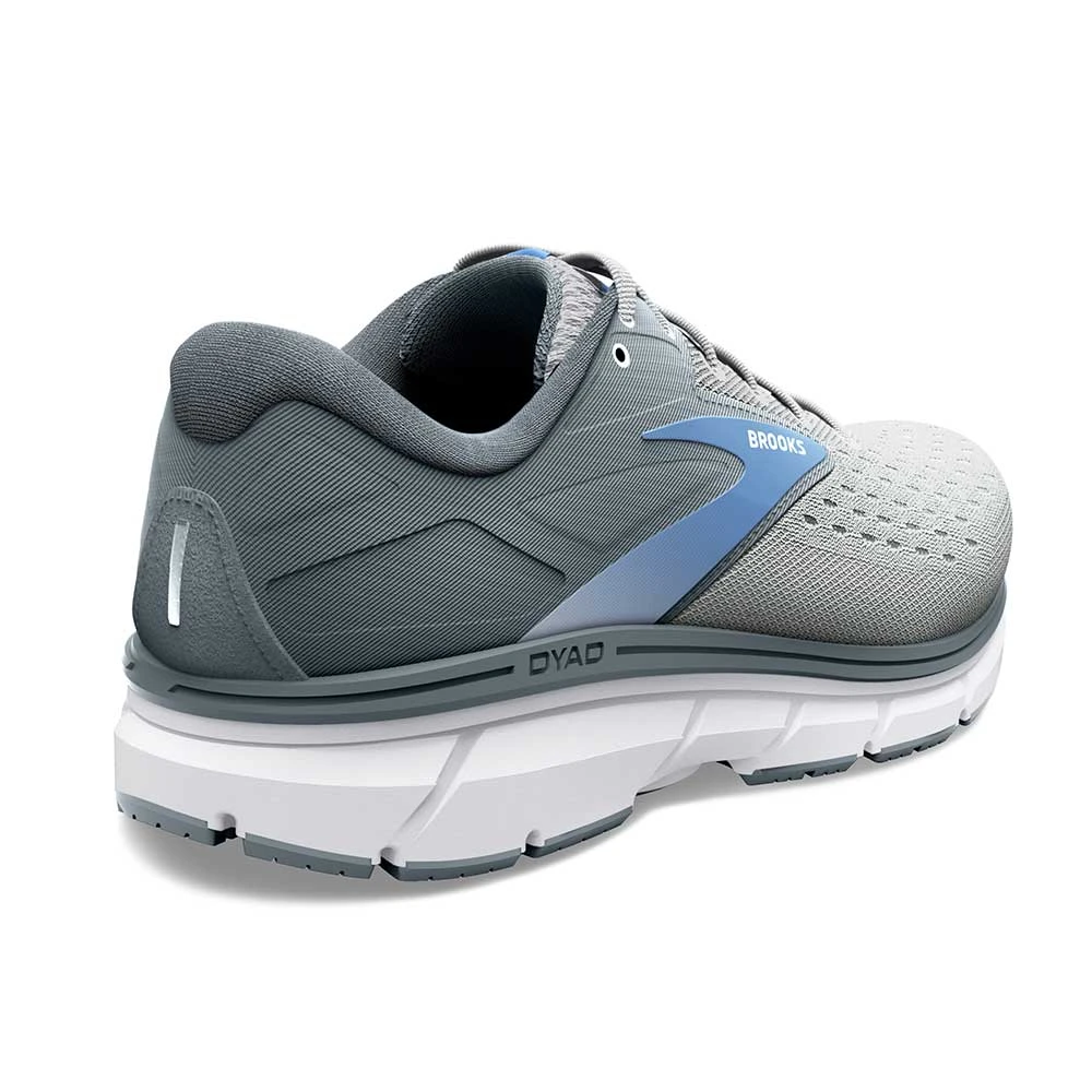 BROOKS Women's Dyad 11 Running Shoe - Grey/White/Blue - Extra Wide (2E) - Image 4