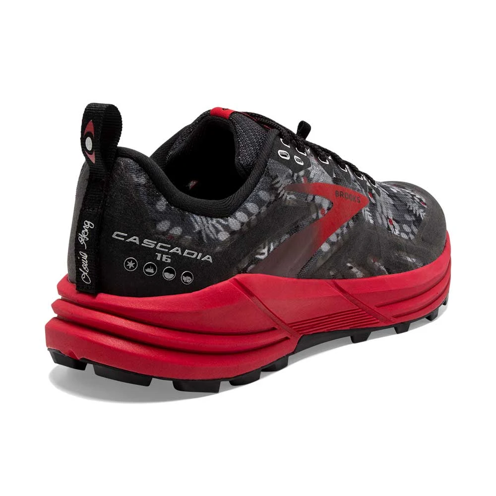 BROOKS Women's Cascadia 16 Trail Shoe - Black/Grey/Red- Regular (B) - Image 4