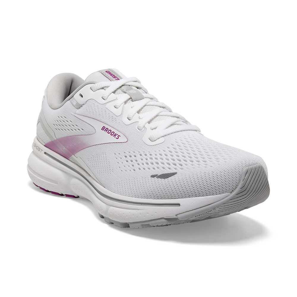 BROOKS Women's Ghost 15 - White/Oyster/Viola - Image 2