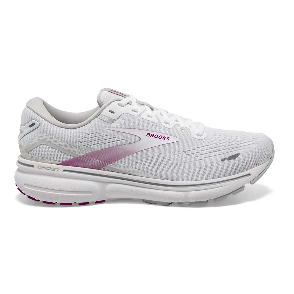 BROOKS Women's Ghost 15 - White/Oyster/Viola
