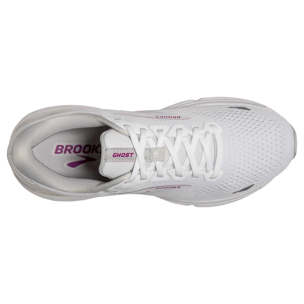 BROOKS Women's Ghost 15 - White/Oyster/Viola - Image 5