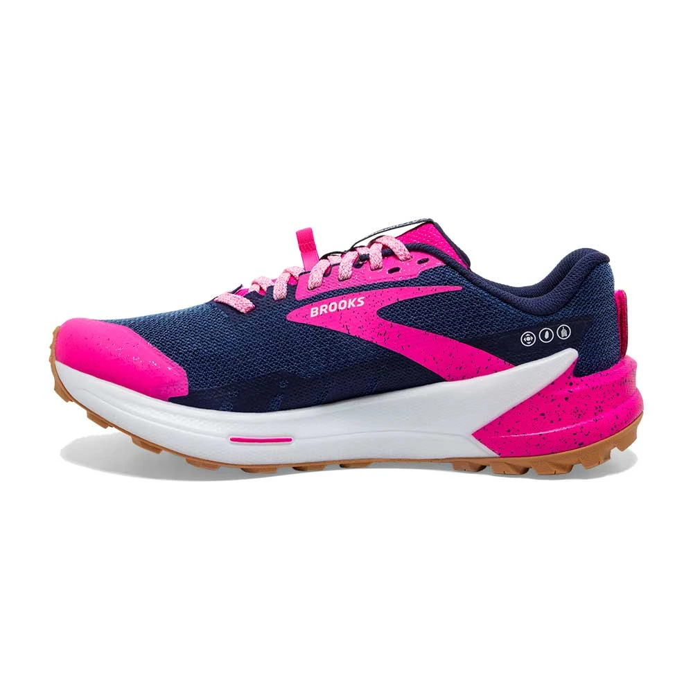BROOKS Women's Catamount 2 Trail Running Shoe- Peacoat/Pink/Biscuit- Regular (B) - Image 3