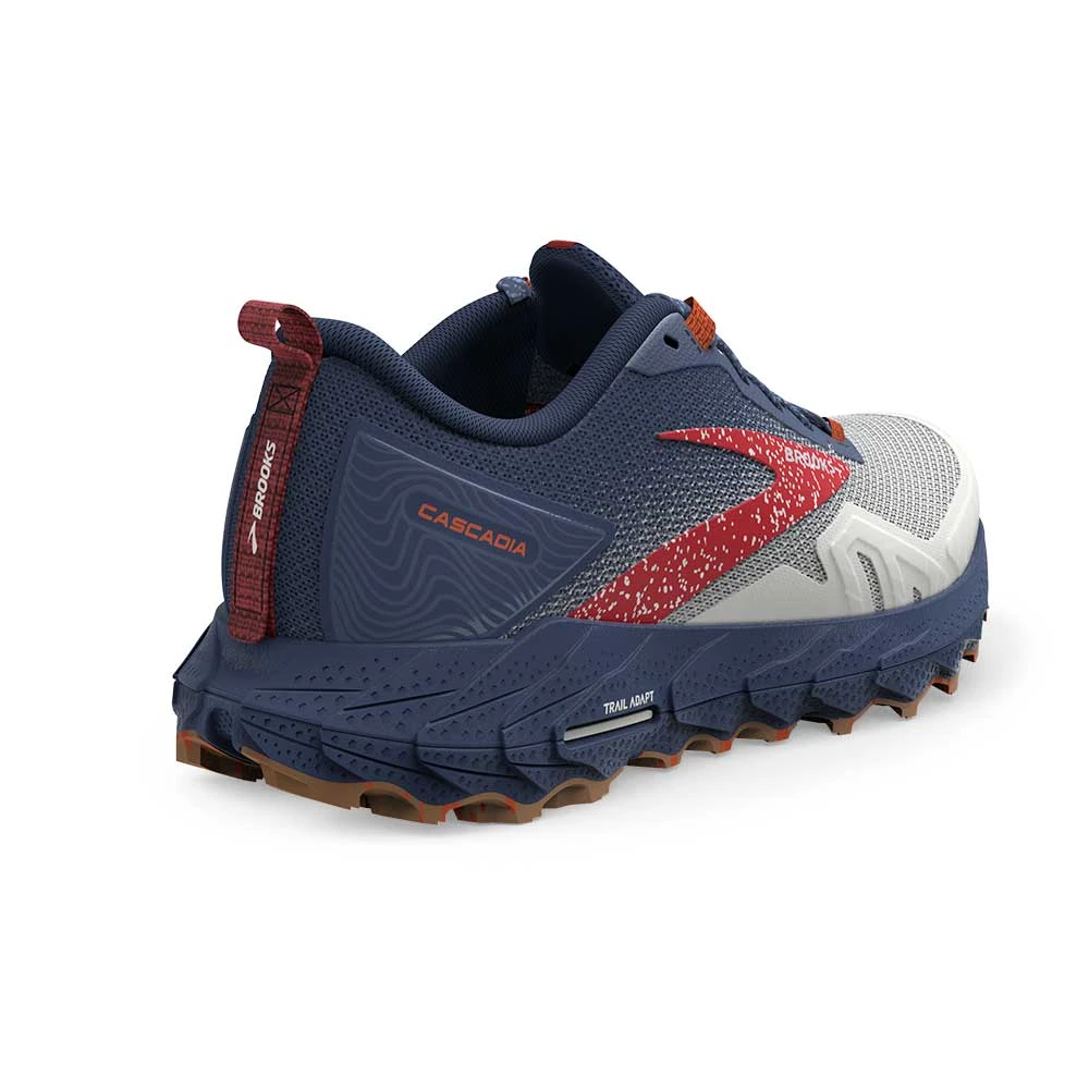 BROOKS Women's Cascadia 17 Trail Running Shoe - White/Navy/Bittersweet - Regular (B) - Image 5