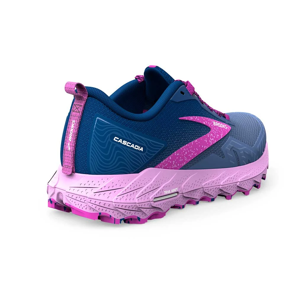 BROOKS Women's Cascadia Trail Running Shoe- Navy/Purple/Violet - Regular (B) - Image 4