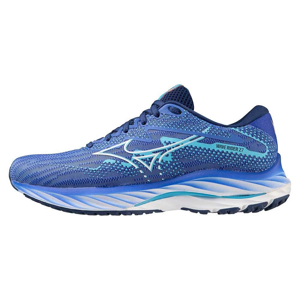 Mizuno Women's Wave Rider 27 Running Shoe - Ultramarine/White- Regular (B) - Image 2