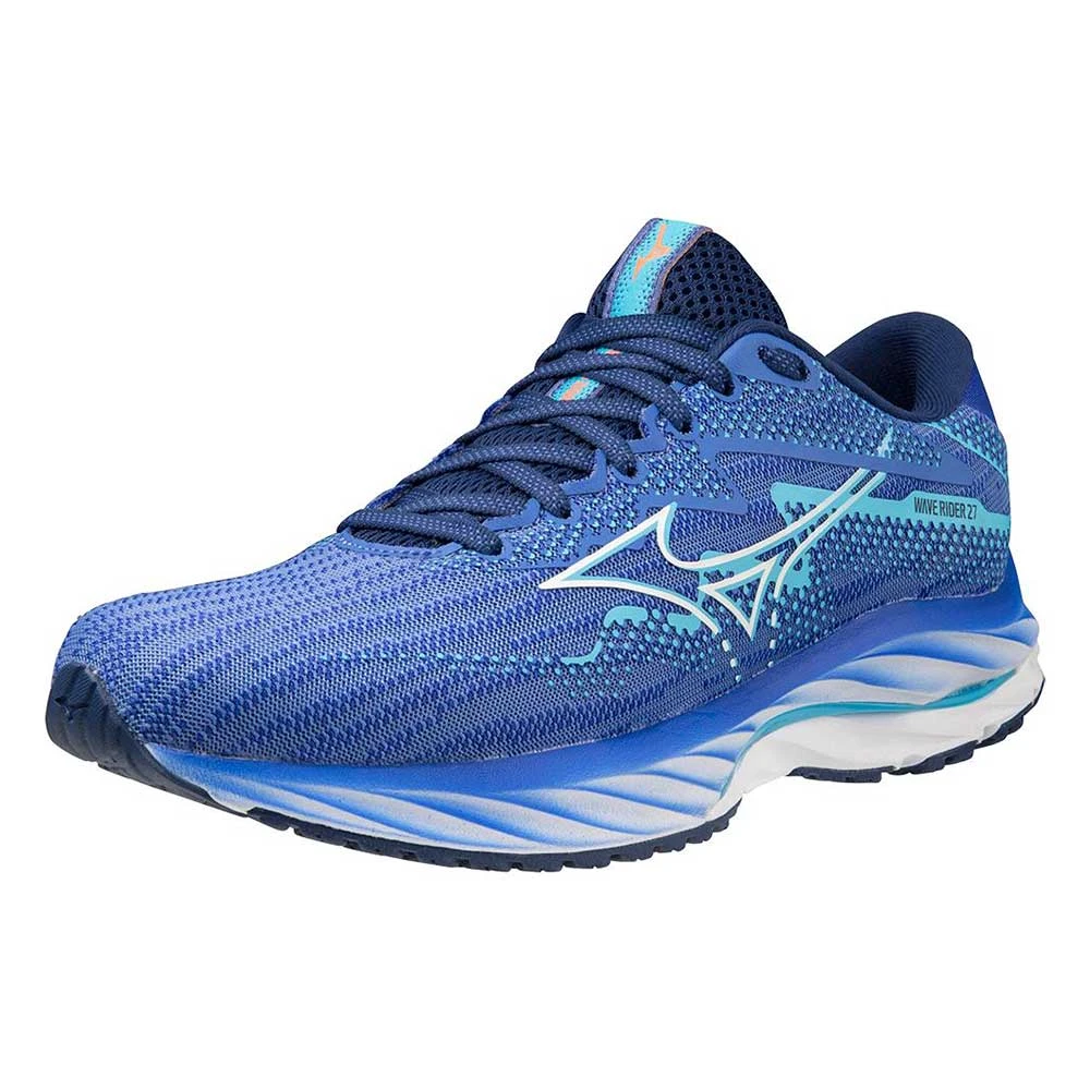 Mizuno Women's Wave Rider 27 Running Shoe - Ultramarine/White- Regular (B) - Image 3