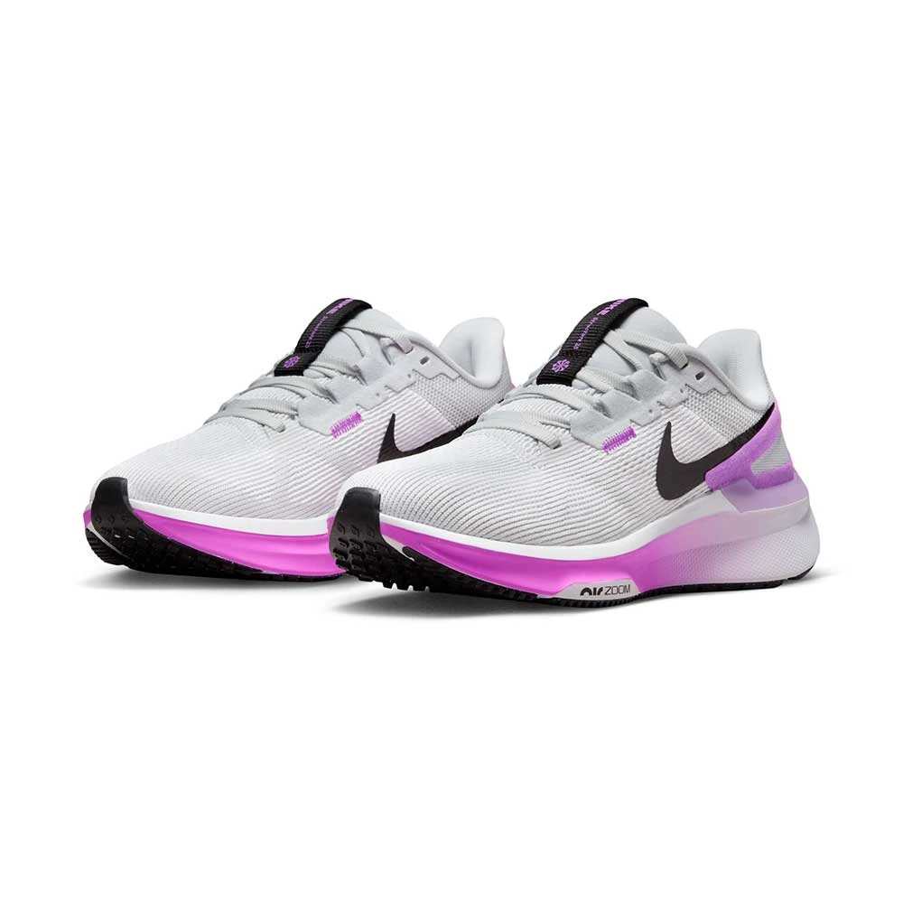 Women's Nike Air Zoom Structure 25 Running Shoe - White/Black-Pure Platinum-Fuchsia Dream- Regular (B) - Image 2