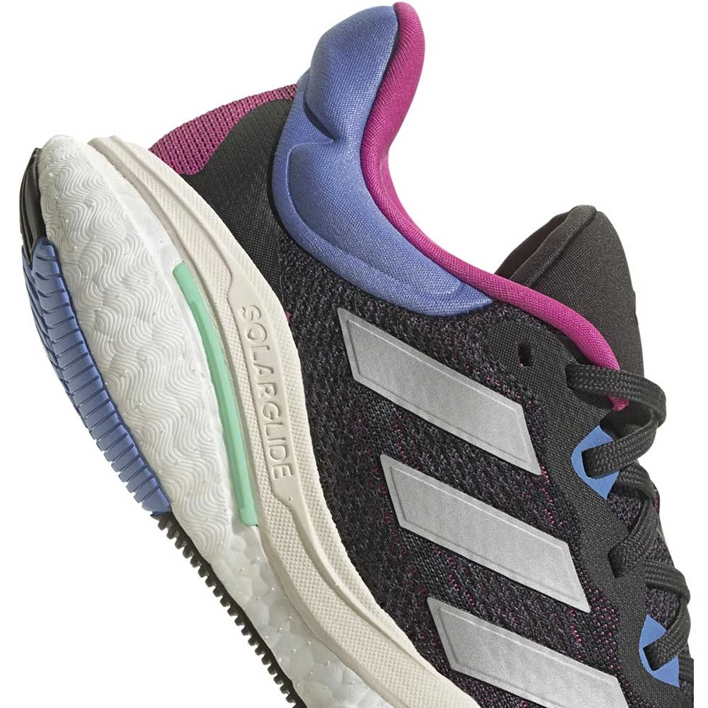 ADIDAS Women Solar Glide 6 Running Shoe - Carbon/Silver Met/Blue Fusion - Regular (B) - Image 3