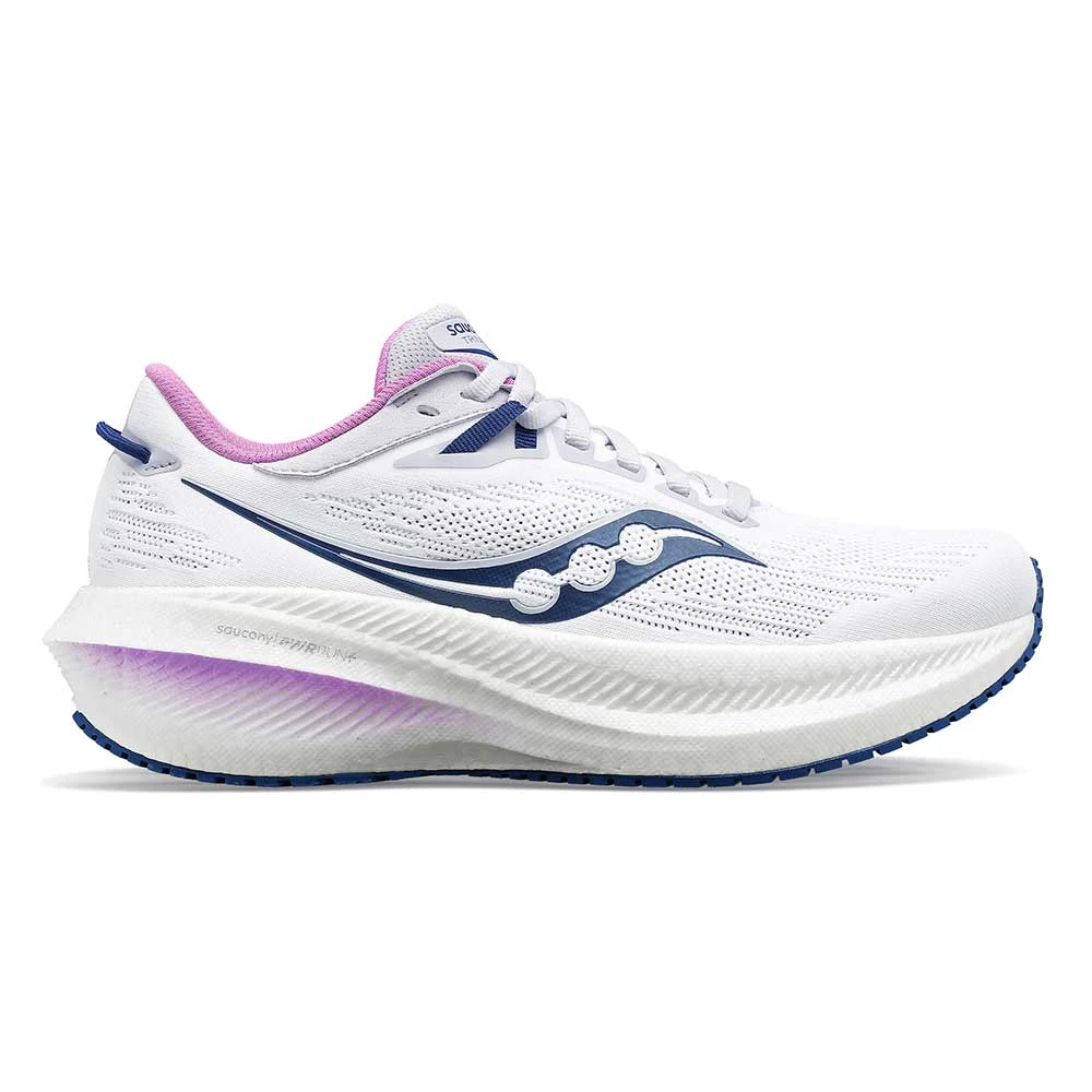Saucony Women's Triumph 21 Running Shoe - White/Indigo - Regular (B)
