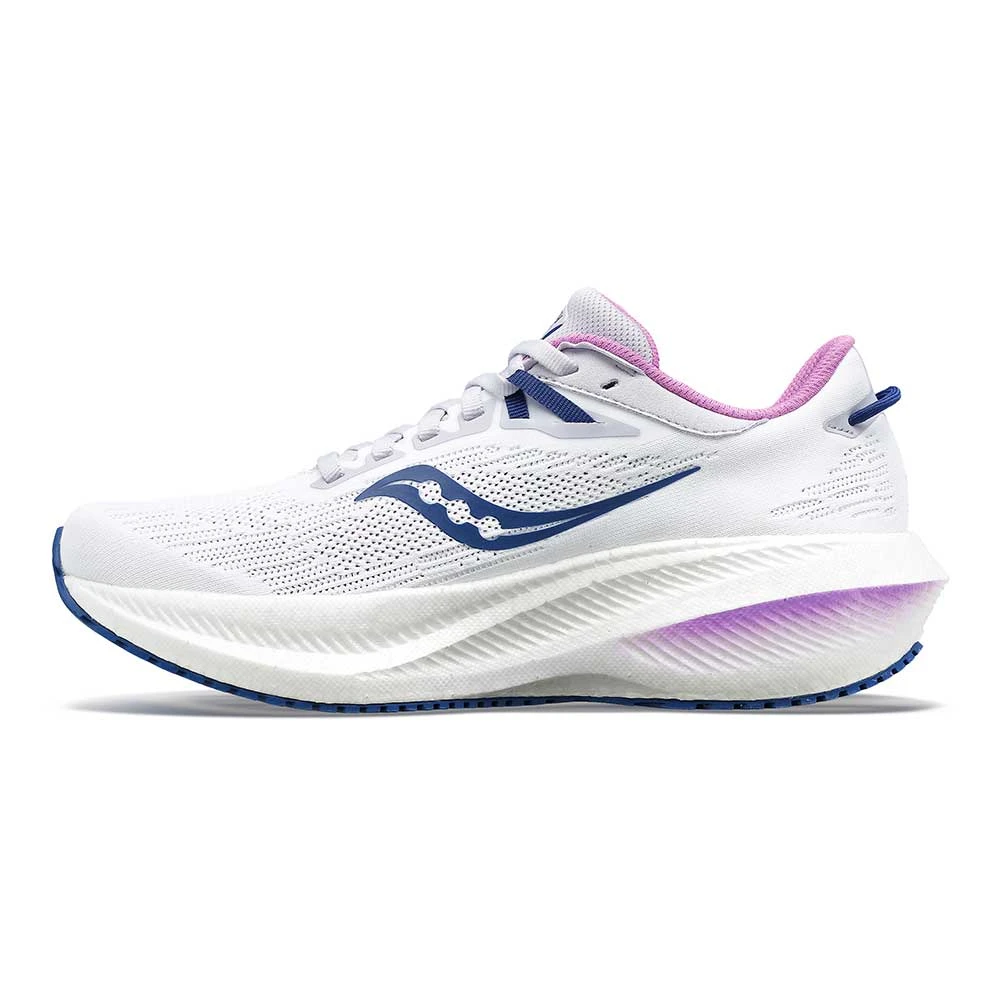 Saucony Women's Triumph 21 Running Shoe - White/Indigo - Regular (B) - Image 3