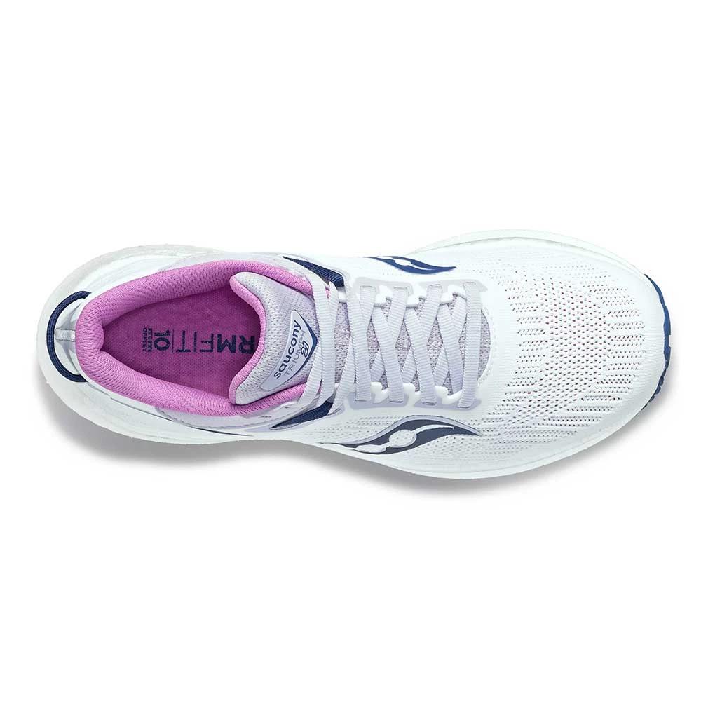 Saucony Women's Triumph 21 Running Shoe - White/Indigo - Regular (B) - Image 4