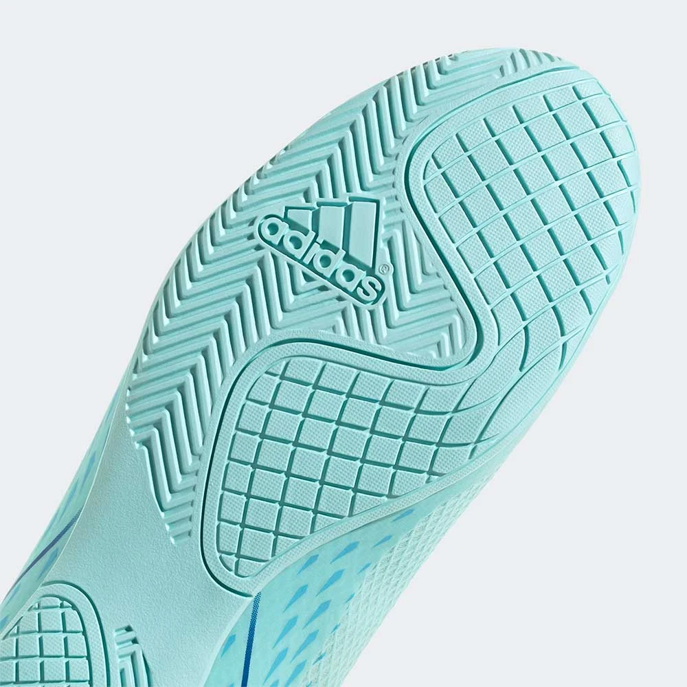 Unisex Adidas X Speedportal .4 IC Soccer Shoe - Clear Aqua/Powder Blue/Solar Yellow- Regular (D) - Image 7
