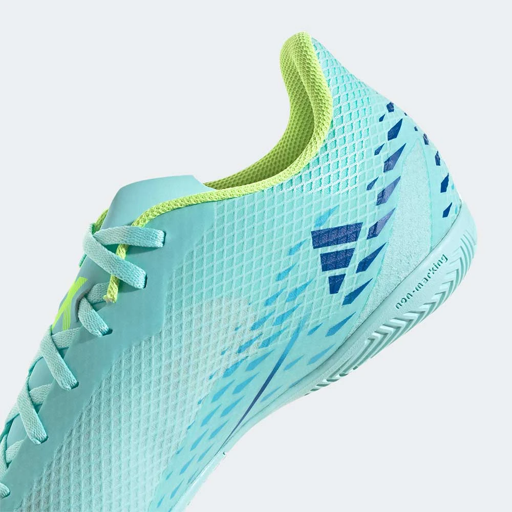Unisex Adidas X Speedportal .4 IC Soccer Shoe - Clear Aqua/Powder Blue/Solar Yellow- Regular (D) - Image 6